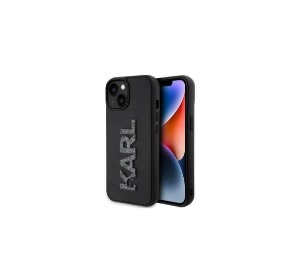 Karl Lagerfeld Apple iPhone 15 HC 3D LOGO GLITTER Black