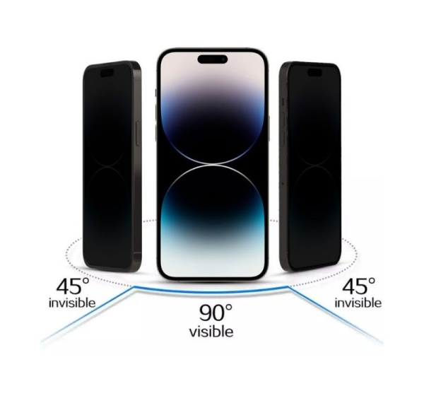 iLike Apple IPHONE 15 PRO TEMPERED PRIVACY GLASS Black