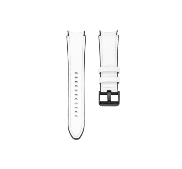 Connect 20mm Silicone Patch Leather Watch Strap (130mm M/L) White