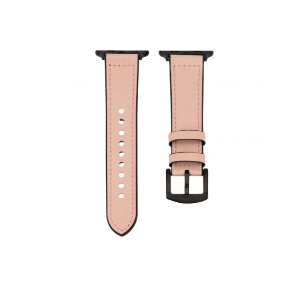 Connect Watch 42/44/45mm Silicone patch Leather Watch Strap (132mm M/L) Pink Sand