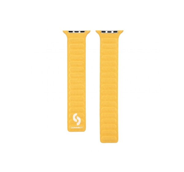 Connect Watch 42/44/45mm Fine woven twill magnetic chain Watch Straps Yellow