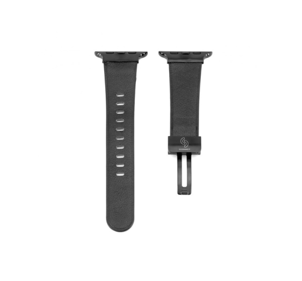 Connect Watch 42/44/45mm Single loop buckle leather Watch Straps Black