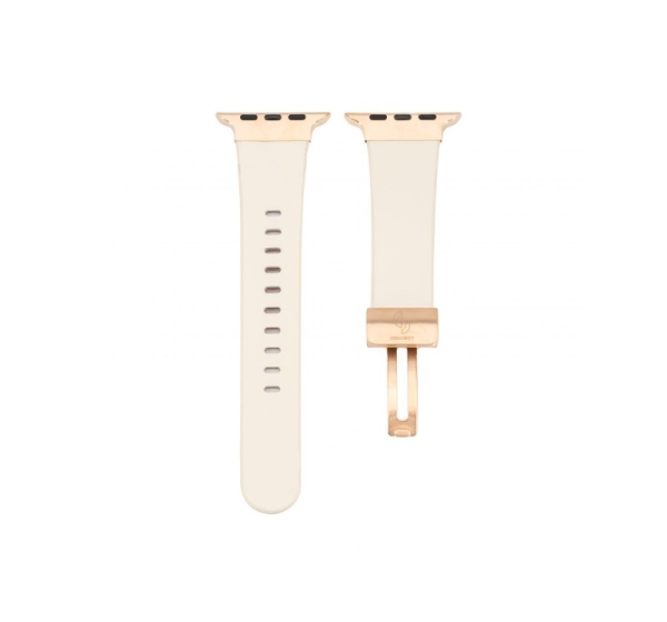 Connect Watch 42/44/45mm Single loop buckle leather Watch Straps White