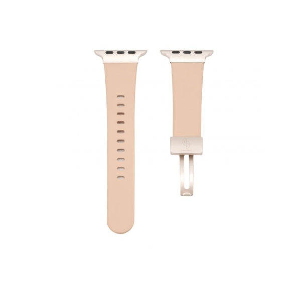 Connect Watch 42/44/45mm Single loop buckle leather Watch Straps Rose pink