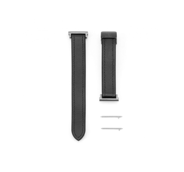 Connect 20mm Silicone Leather Watch Straps with Magnetic Black