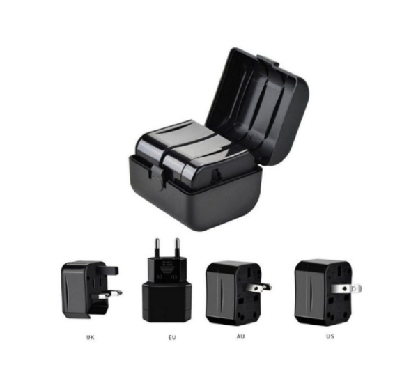iLike   CP TR1 Network 3in1 Multi-Adapter UK 3-Pin - Euro 2pin - US (USA) - Asia + Storage Case Black