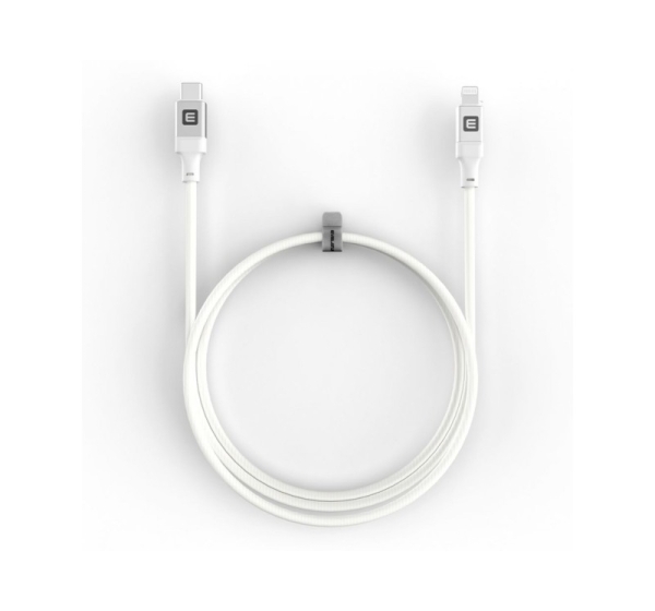 Evelatus USB C to Lightning Cable 2.0M 60W (MFI09) Aluminum housing braiding White