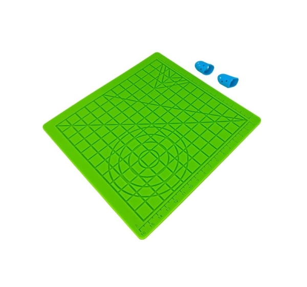 iLike S2 Silicone Pad (18x18cm) for Safe use of 3D Printing Pen + 2 Finger covers Green