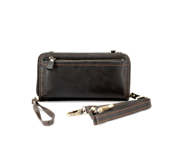 Evelatus Universal Leather Zipper Design Wallet Black