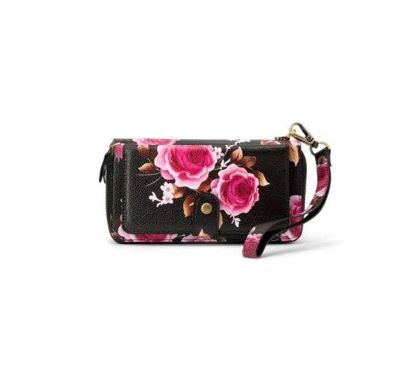 Evelatus Universal Wallet Zipper Design Flower Black