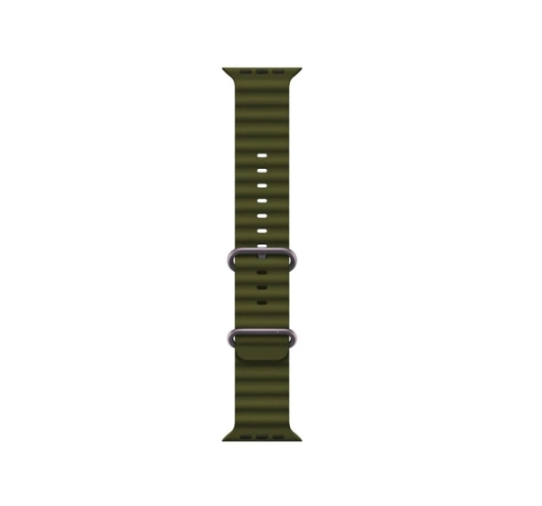iWear S1 Grooved Soft Silicone 20mm strap for Apple Watch 49mm / 45mm / 44mm / 42mm Khaki Green