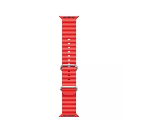 iWear S1 Grooved Soft Silicone 20mm strap for Apple Watch 49mm / 45mm / 44mm / 42mm Red