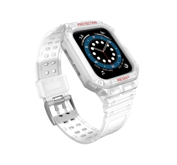Hurtel - Protect Strap Band for Apple Watch 42/44/45mm Armored Case Strap - Transparent