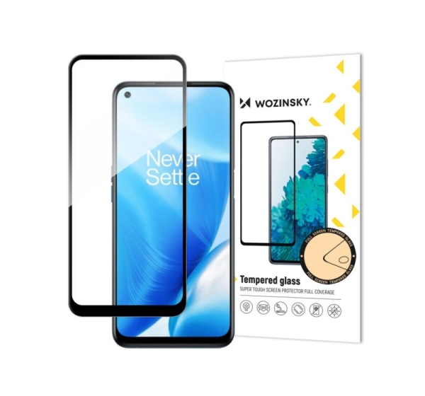 Wozinsky Wozinsky Super Tough Full Glue Tempered Glass Full Screen With Frame Case Friendly OnePlus Nord N200 5G Black