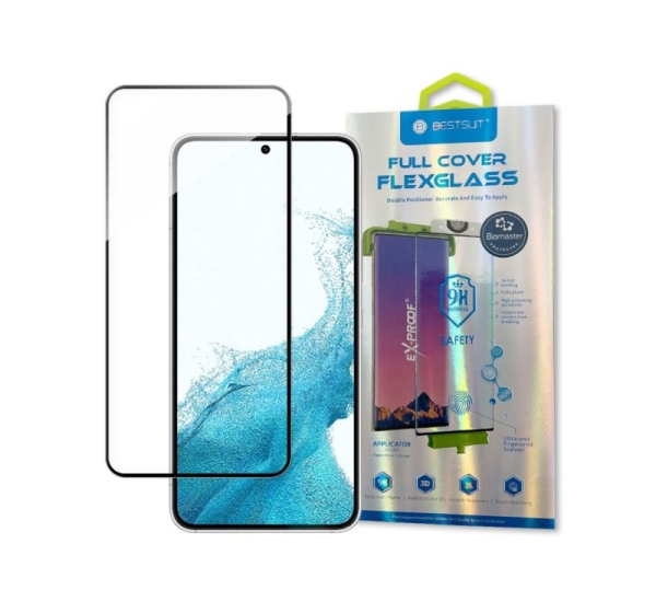 Bestsuit Bestsuit 3D Edge Nano Flexi Glass Glass Film Full Screen Tempered Glass With Frame For Samsung Galaxy S22 Transparent