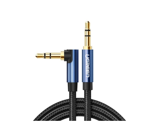 Ugreen   Ugreen angled AUX cable 2 x mini jack 3.5 mm 1.5m blue (AV112)