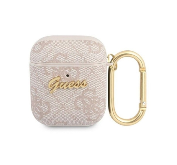 Guess Apple AirPods 1/2 cover 4G Script Metal Collection Pink