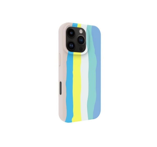 Evelatus Apple iPhone 16 Pro Max Multi-Colored Silicone Case With MagSafe Beige Cream