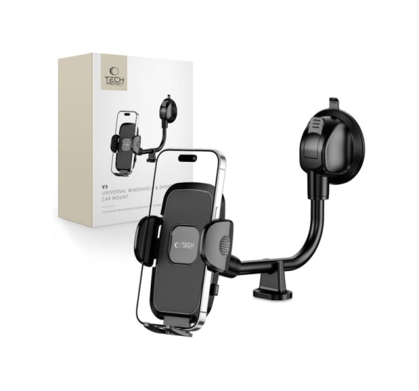 Tech-Protect Tech-Protect V3 Long Arm Car Phone Holder for Windshield/Cockpit - Black