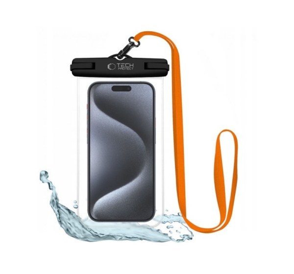 Tech-Protect Tech-Protect Waterproof Case UWC7 waterproof for devices up to 6.9" - black and orange