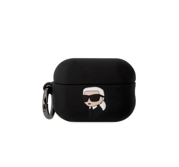 Karl Lagerfeld - Karl Lagerfeld 3D Logo NFT Karl Head Silicone Case for AirPods Pro 2 Black