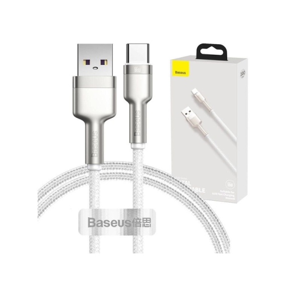 Baseus   USB cable for USB-C Baseus Cafule, 66W, 1m (white)