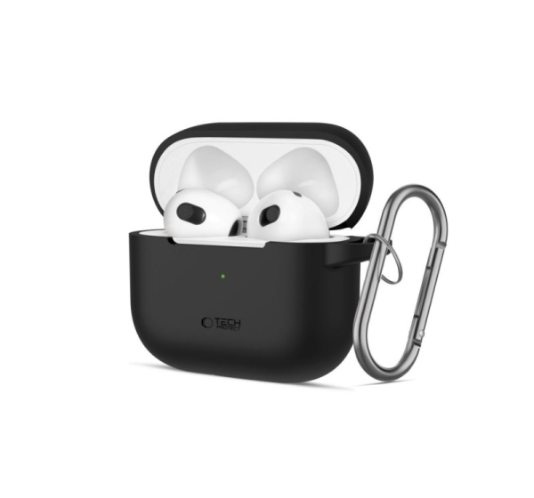 Tech-Protect Apple AirPods 3 Silicone Hook Case Black
