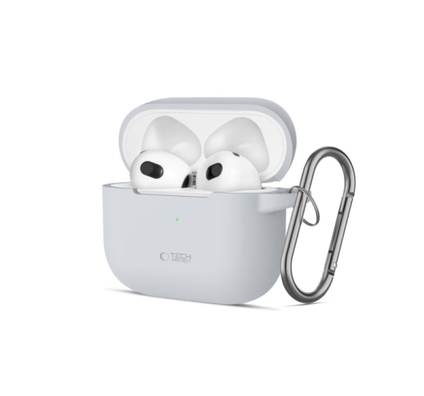 Tech-Protect Apple Tech-Protect Silicone Hook Case for Apple AirPods 3 - Gray Gray