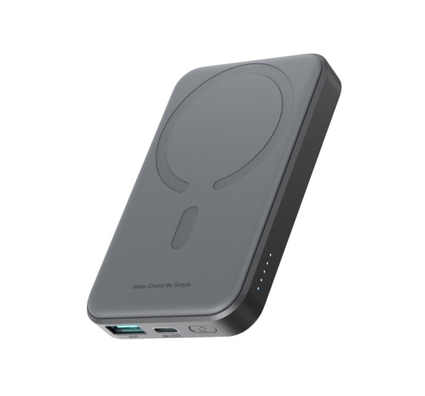 Joyroom Powerbank Joyroom JR-W020 Mini 5000mAh USB-A USB-C inductive 20W - black + USB-C / USB-C cable