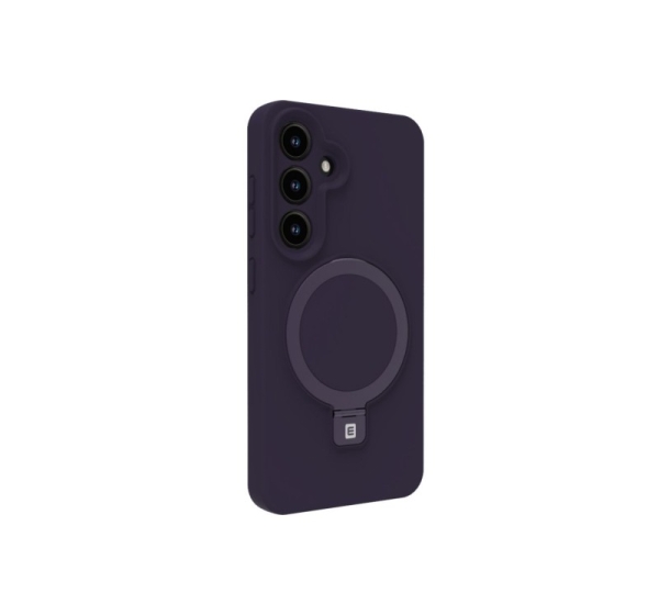 Evelatus Samsung Galaxy S25 Premium Magnetic with Stand Soft Touch Silicone Case Purple