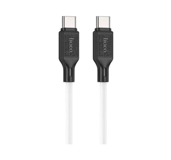 Hoco   X90 Cool 60W silicone charging data cable for Type-C to Type-C White