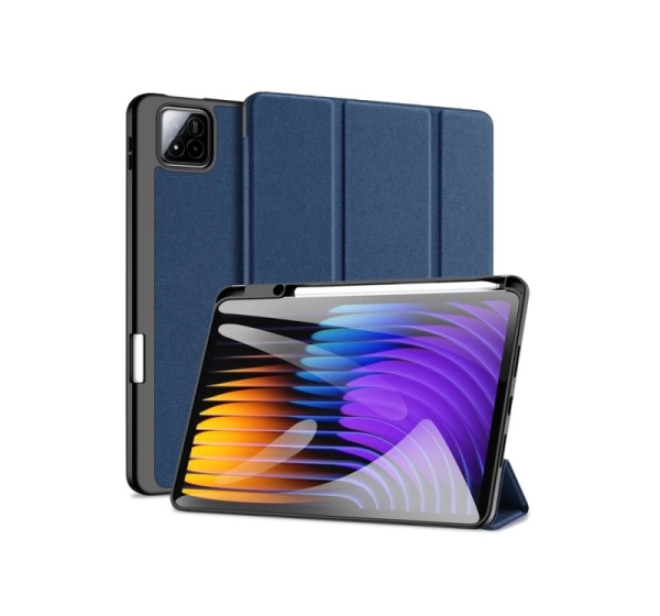 Dux Ducis Redmi Pad 7/7 Pro Domo Series Tri-fold Stand PU Leather Tablet Cover Blue