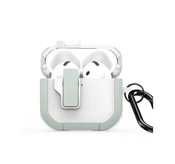 Dux Ducis -  AirPods 4 PECP Series PC+TPU Cover with Hook White Green