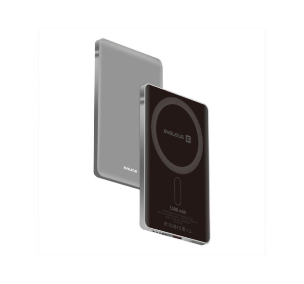 Evelatus Evelatus PD20W 5000mAh Power Bank MagLink Elite With Wireless charging EVEP02PBMES Silver