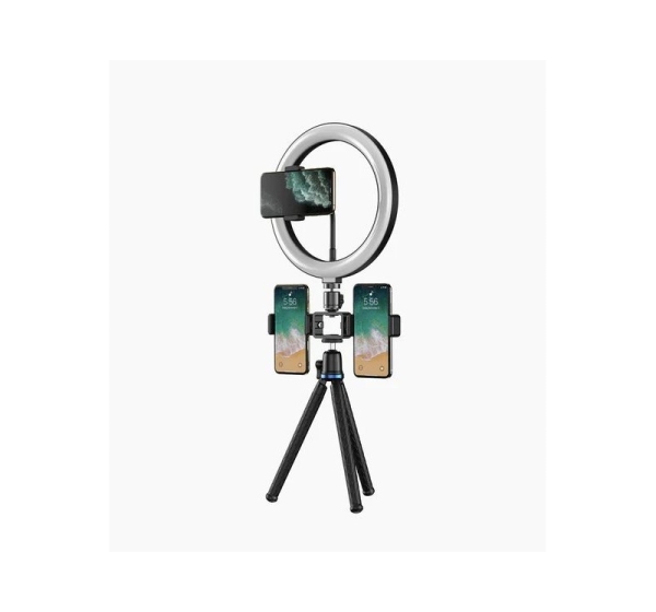 Elight O1 Flexi tripod stand 30cm + 10'' LED Ring with cable remote & Phone / 3/4 screw fix Black