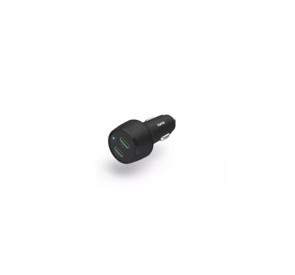 Hama Fast charging Auto PD/QC 45W (2X USB-C) Black