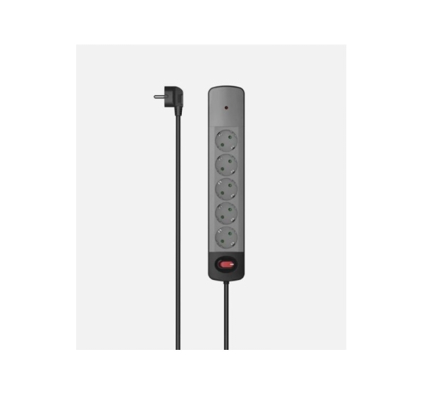 Hama power strip 5-way sockets Grey Black
