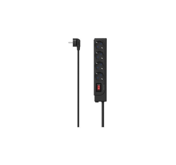 Hama   Power strip (+ switch) Black PG connector Black