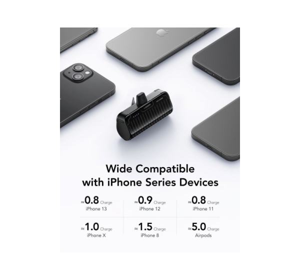 Veger Powerbank Veger PlugOn (W0558P) PD QC3.0 2,4A 20W 5000 mAh with a built-in connector Lightning black