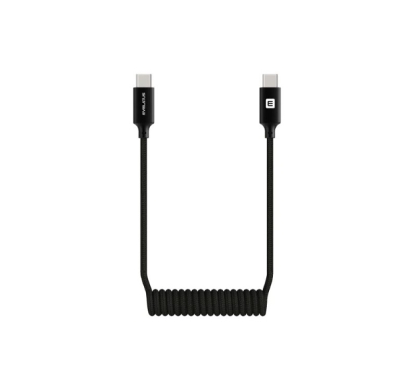 Evelatus AutoSpring Coiled Cable USB C to USB C connector 1.2M Black