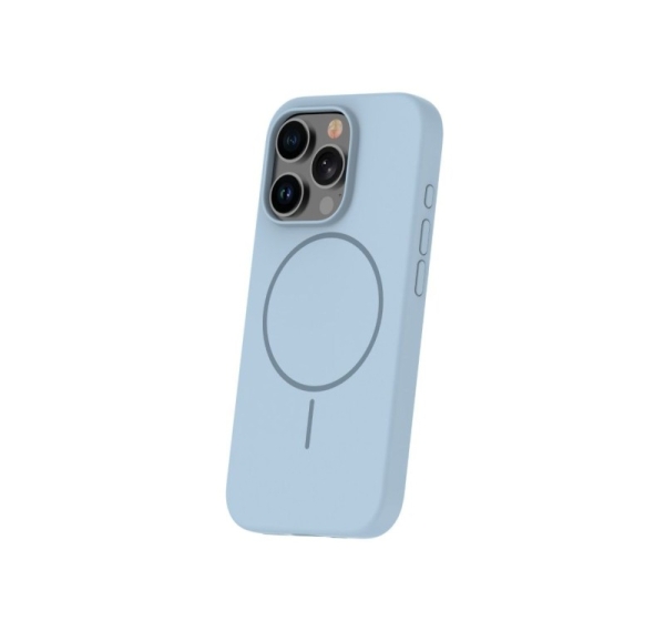 iLike Apple iPhone 16 Pro Max Soft Touch Silicone case With Magnetic Light Blue