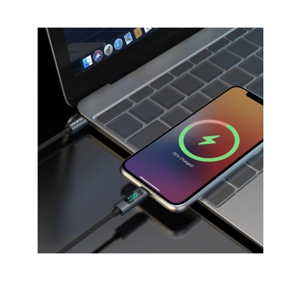 Dudao   Dudao L7C USB-C - USB-C 100W Cable with LED Display 1m - Black