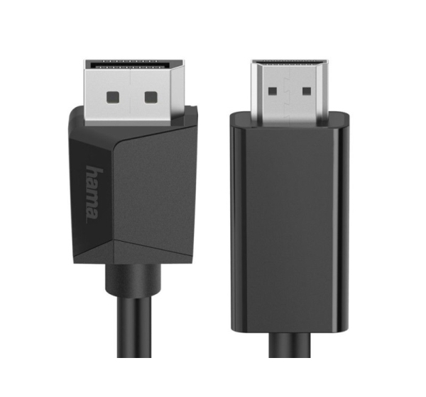 Hama Video Cable, DisplayPort Plug - HDMI Plug, Ultra-HD 4K, 1.50 m