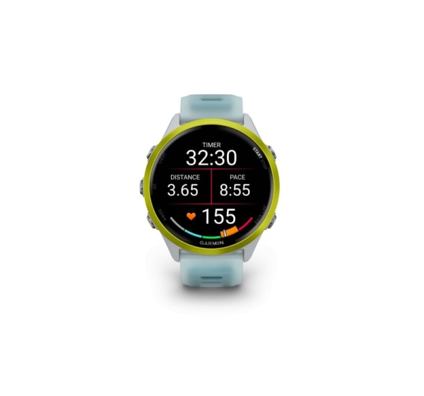 Garmin Forerunner 570 - 47mm, Amp Yellow Aluminium with Translucent Whitestone/Turquoise Band