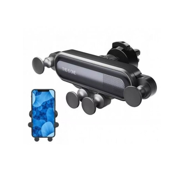 WoW O4 Octopus 4-Point Gravity Auto Fix Car Air Vent Grill Smartphone Holder (6.5 max) Black