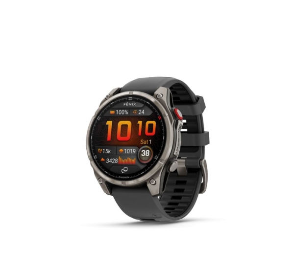Garmin Fenix 8 Pro – 47 mm, AMOLED, Sapphire, Titanium with Graphite/black silicone band sport watch