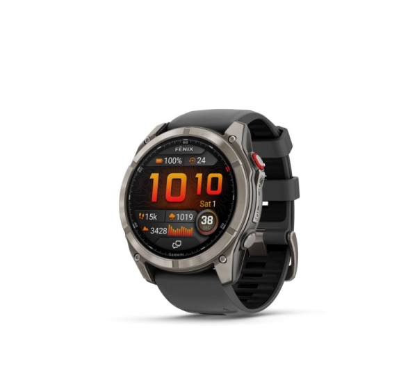 Garmin Fenix 8 Pro – 51 mm, AMOLED, Sapphire, Titanium with Graphite/black silicone band sport watch