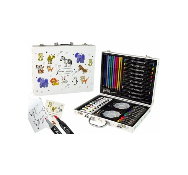 iLike Stationery Art Set for Kids 68pcs Markers Crayons Pencils and Accessories Multicolor