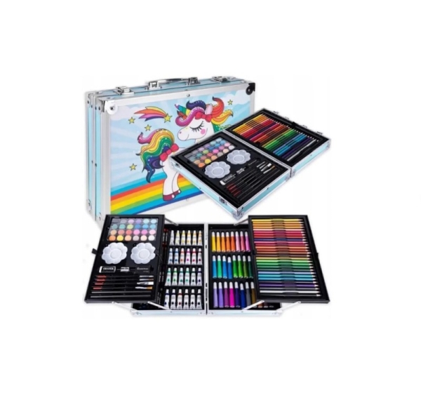 iLike Stationery Art Set for Kids 145pcs Creative Drawing Kit Blue Case Kiddyz KIDD-ART-145B-BL