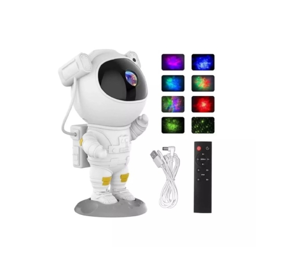 CP 3D Astronout 360 degree Rotate Head Star Sky & Nebula projector with Remote White